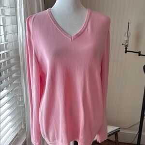 Pink V-Neck Women's Sweater